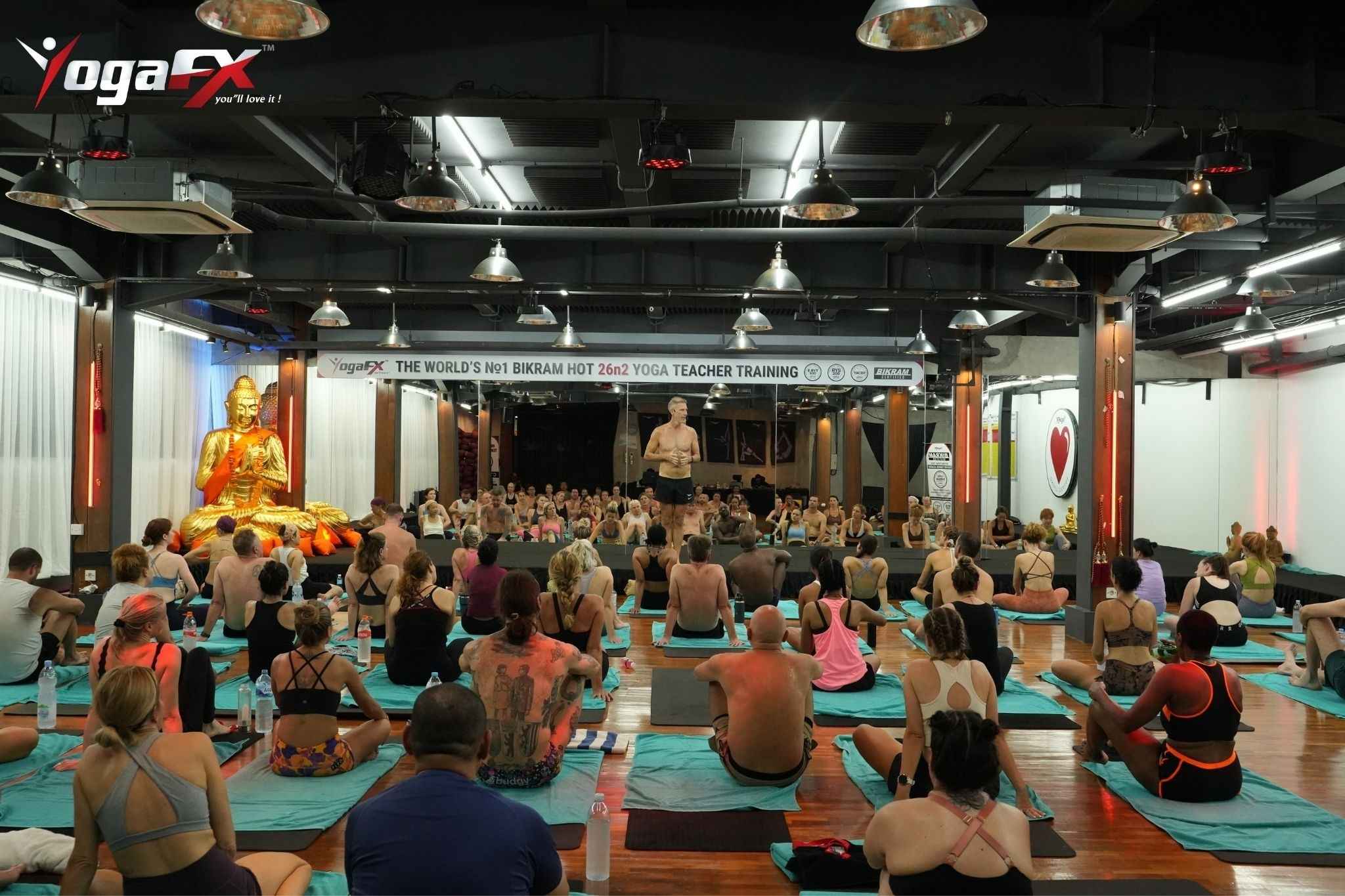 A 26 and 2 hot yoga class at YogaFX in Bali, the kind of community students can visit and verify before booking a retreat or training, a good way to judge whether yoga retreats are safe